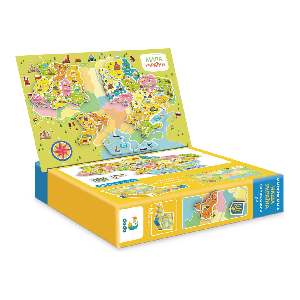 Навчальний набір DoDo Магнітна мапа України (200268) - фото 4 Навчальний набір DoDo Магнітна мапа України (200268) - фото 4