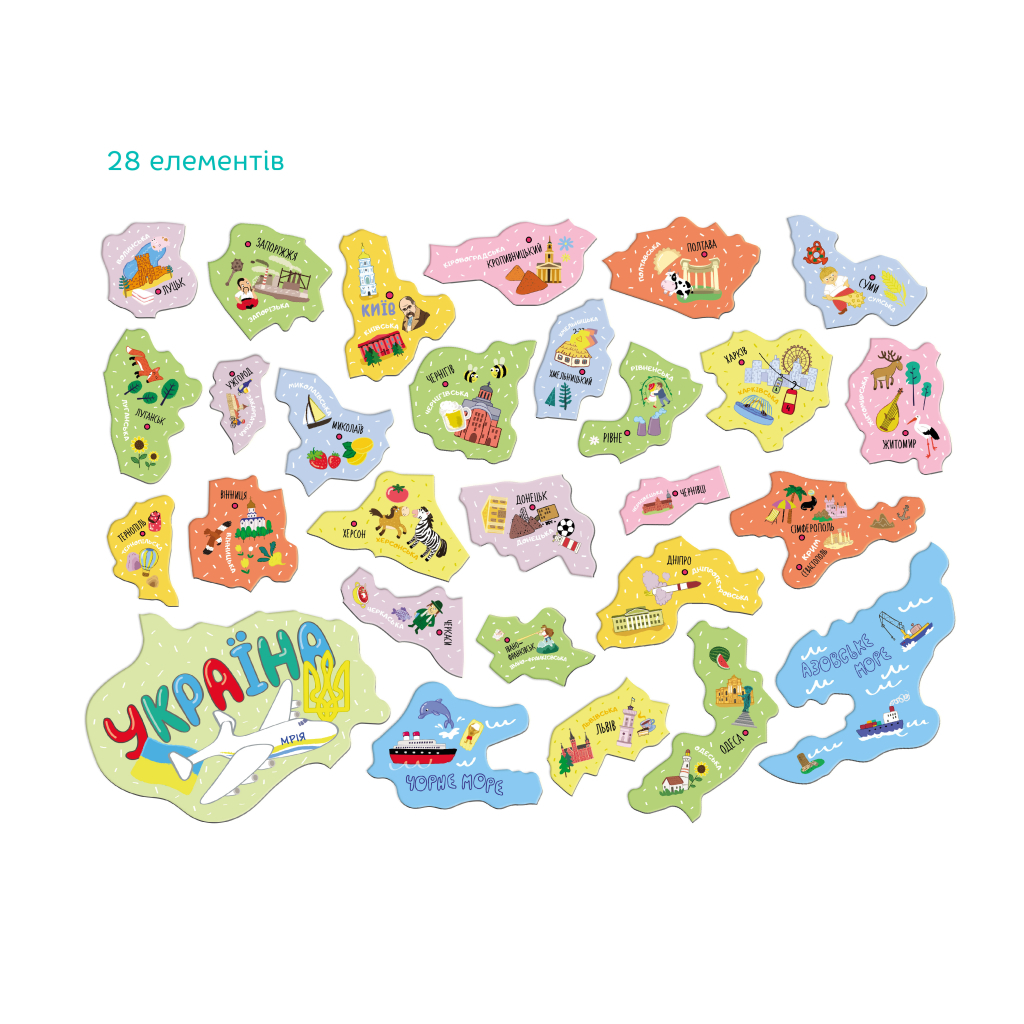 Навчальний набір DoDo Магнітна мапа України (200241) - фото 4 Навчальний набір DoDo Магнітна мапа України (200241) - фото 4