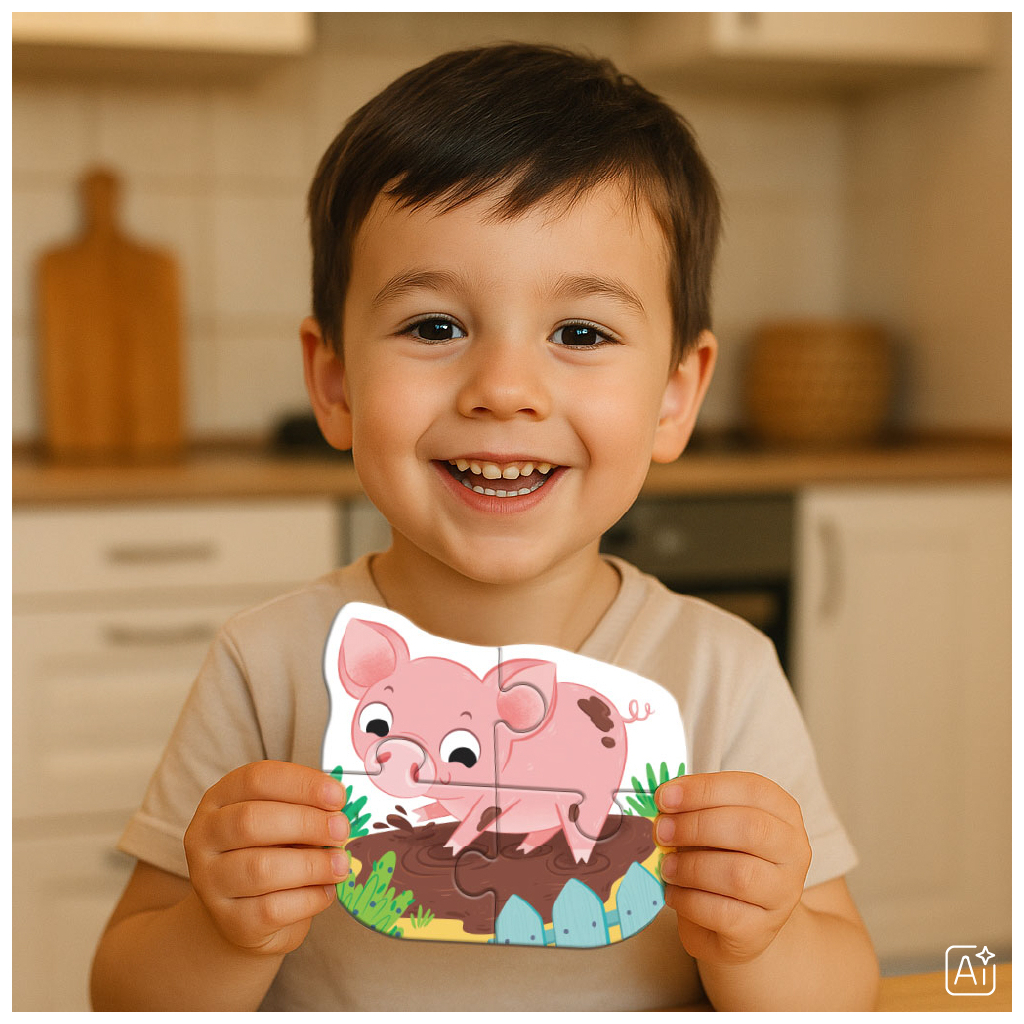 Пазл DoDo 4 в 1 Baby puzzle. Сільські тварини (300686) - фото 6 Пазл DoDo 4 в 1 Baby puzzle. Сільські тварини (300686) - фото 6