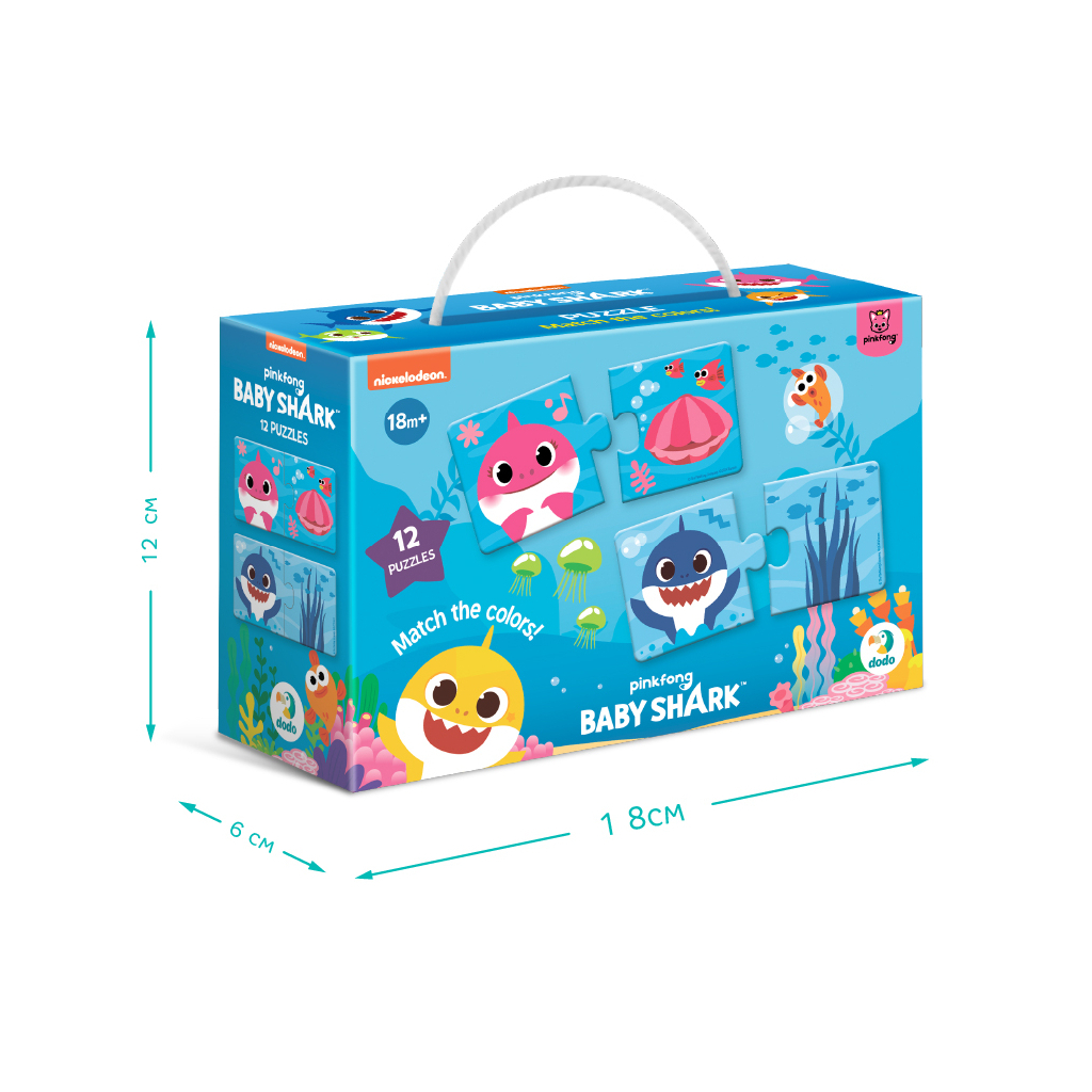 Пазл DoDo Дуо Baby Shark. З'єднай кольори (200586) - фото 4 Пазл DoDo Дуо Baby Shark. З'єднай кольори (200586) - фото 4
