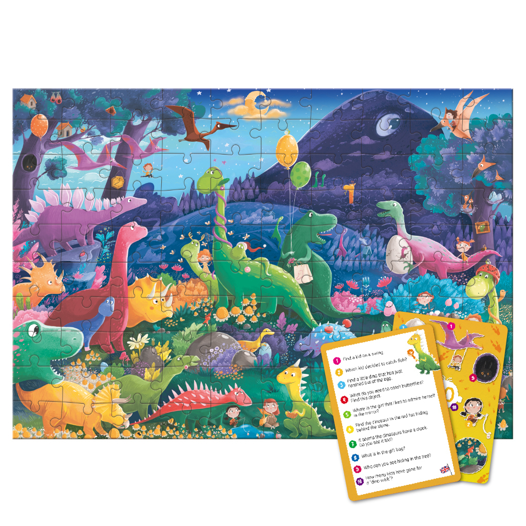 Пазл DoDo Шукай та знаходь Країна динозаврів, 100 елементів (300669) - фото 3 Пазл DoDo Шукай та знаходь Країна динозаврів, 100 елементів (300669) - фото 3