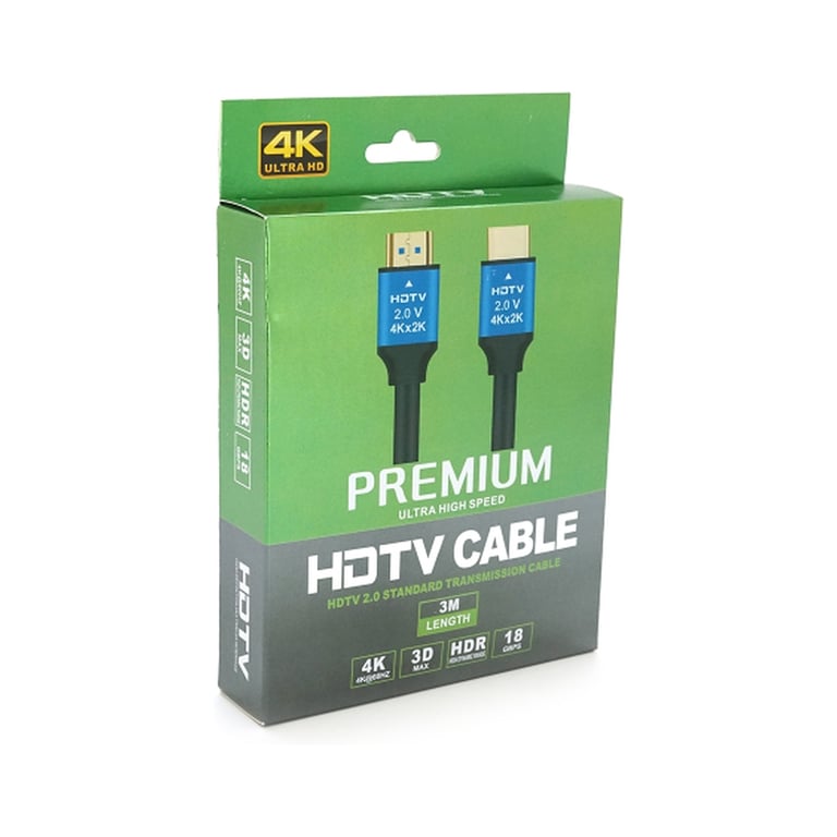 Кабель мультимедійний HDMI M to HDMI M 3.0m V2.0 4Kx2K black Merlion (YT-HDMI(M)/(M)4KV2.0-3.0m/19118) - фото 3