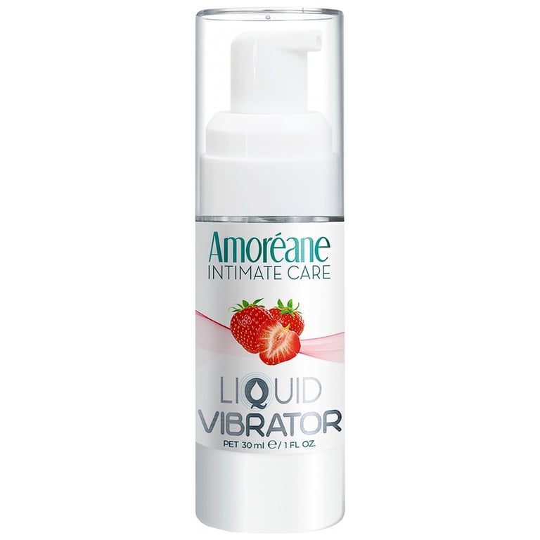 Інтимний гель-змазка Amoreane Рідкий вібратор Strawberry з ароматом полуниці 30 мл (8433345601007)