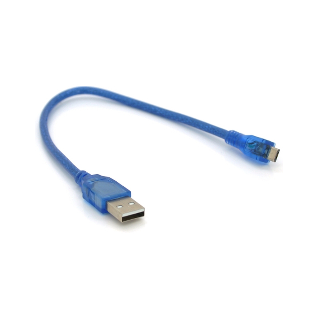 Дата кабель USB 2.0 AM to Micro 5P 0.3m blue Voltronic (YT-AM/Mc-0.3B/05425) - фото 1
