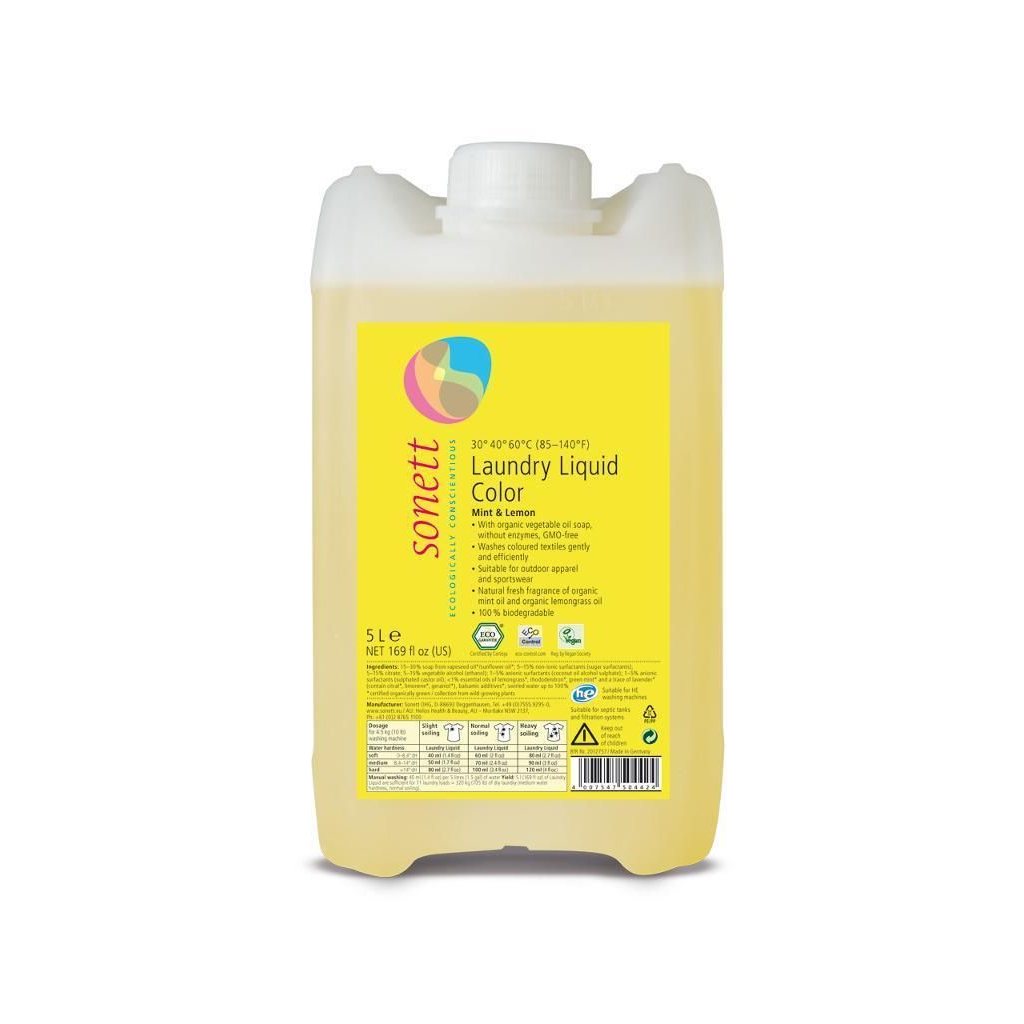 Гель для прання Sonett Mint&Lemon Органічний концентрат Для кольорових тканин 5 л (4007547504424) Гель для прання Sonett Mint&Lemon Органічний концентрат Для кольорових тканин 5 л (4007547504424)