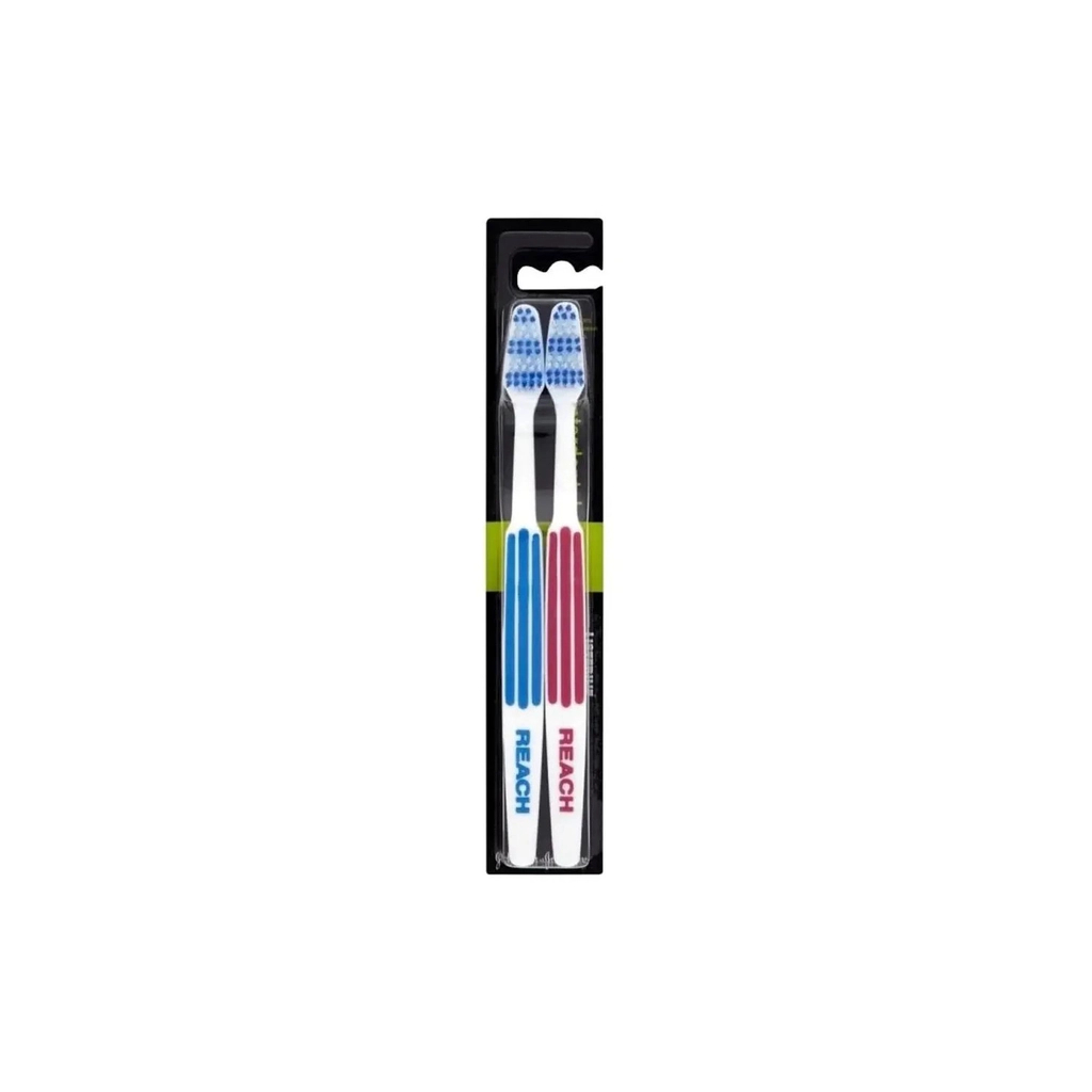 Зубна щітка Reach Toothbrush Medium Twin Pack Interdental Червоно-синя 2 шт (8801051803371)