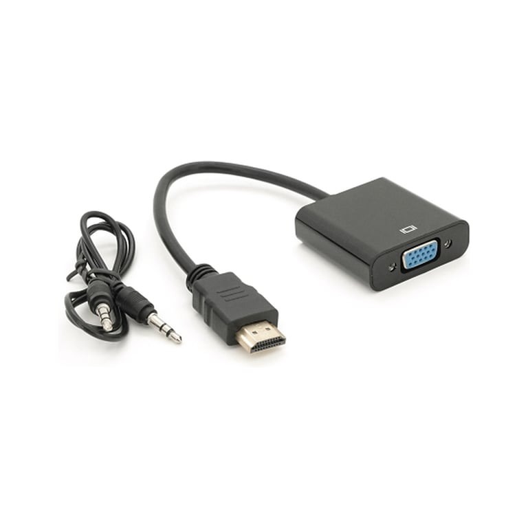 Перехідник HDMI M to VGA F + Audio 0.1m 4K/2K black Voltronic (YT-C-HDMI(M)/VGA(F)+AUX-B) - фото 1