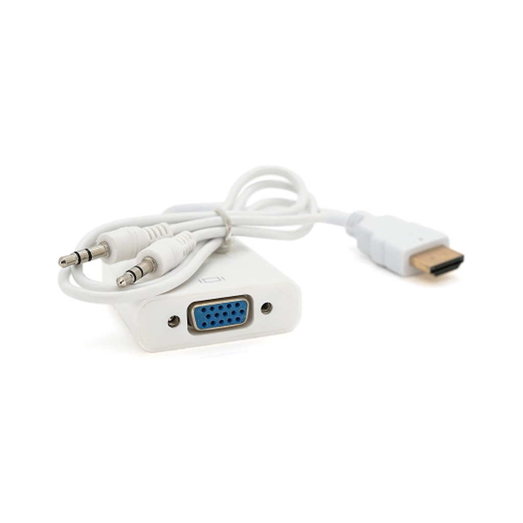 Перехідник HDMI M to VGA F + Audio 0.1m 4K/2K white Voltronic (YT-C-HDMI(M)/VGA(F)+AUX-W) Перехідник HDMI M to VGA F + Audio 0.1m 4K/2K white Voltronic (YT-C-HDMI(M)/VGA(F)+AUX-W)