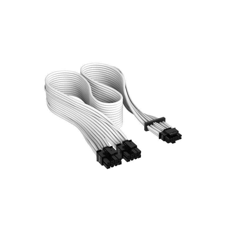 Кабель живлення video power 12+4pin PCIe Gen 5 12VHPWR 600W white Corsair (CP-8920332) - фото 1
