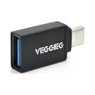 Перехідник USB 3.0 AF to USB-C M OTG black VEGGIEG (OT-B) - фото 1
