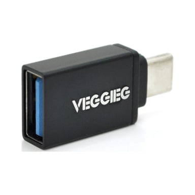 Перехідник USB 3.0 AF to USB-C M OTG black VEGGIEG (OT-B) - фото 1