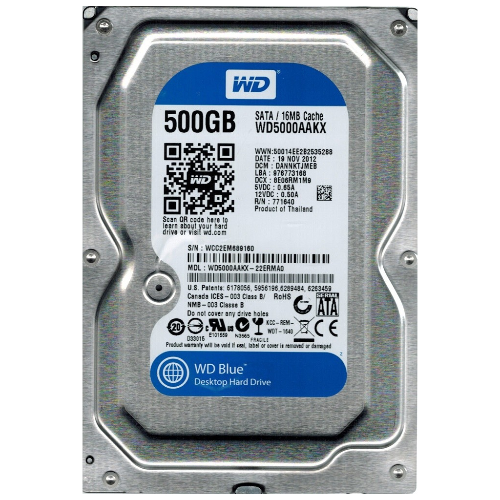 Жорсткий диск 3.5" 500Gb WD (WD5000AAKX) - фото 1