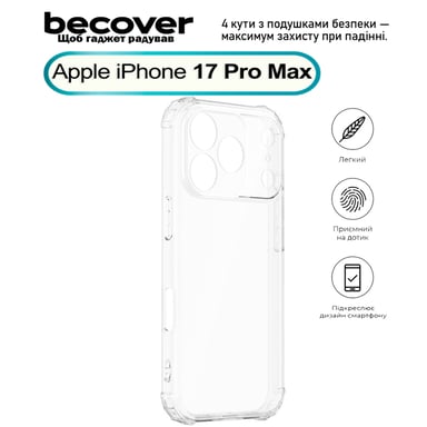 Чохол до мобільного телефона BeCover Anti-Shock Apple iPhone 17 Pro Max Clear (713799)