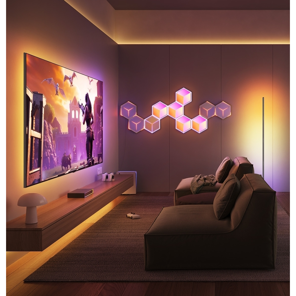 Світильник Govee H106A Glide Hexagon Light Panels Ultra Expansion Pack, 1pc, RGBIC, Wi-Fi/Bluetooth, Purple (H106A007-OF-EU) - фото 4 Світильник Govee H106A Glide Hexagon Light Panels Ultra Expansion Pack, 1pc, RGBIC, Wi-Fi/Bluetooth, Purple (H106A007-OF-EU) - фото 4