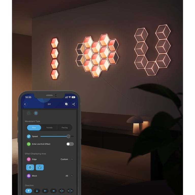 Світильник Govee H106A Glide Hexagon Light Panels Ultra Expansion Pack, 1pc, RGBIC, Wi-Fi/Bluetooth, Purple (H106A007-OF-EU) - фото 5