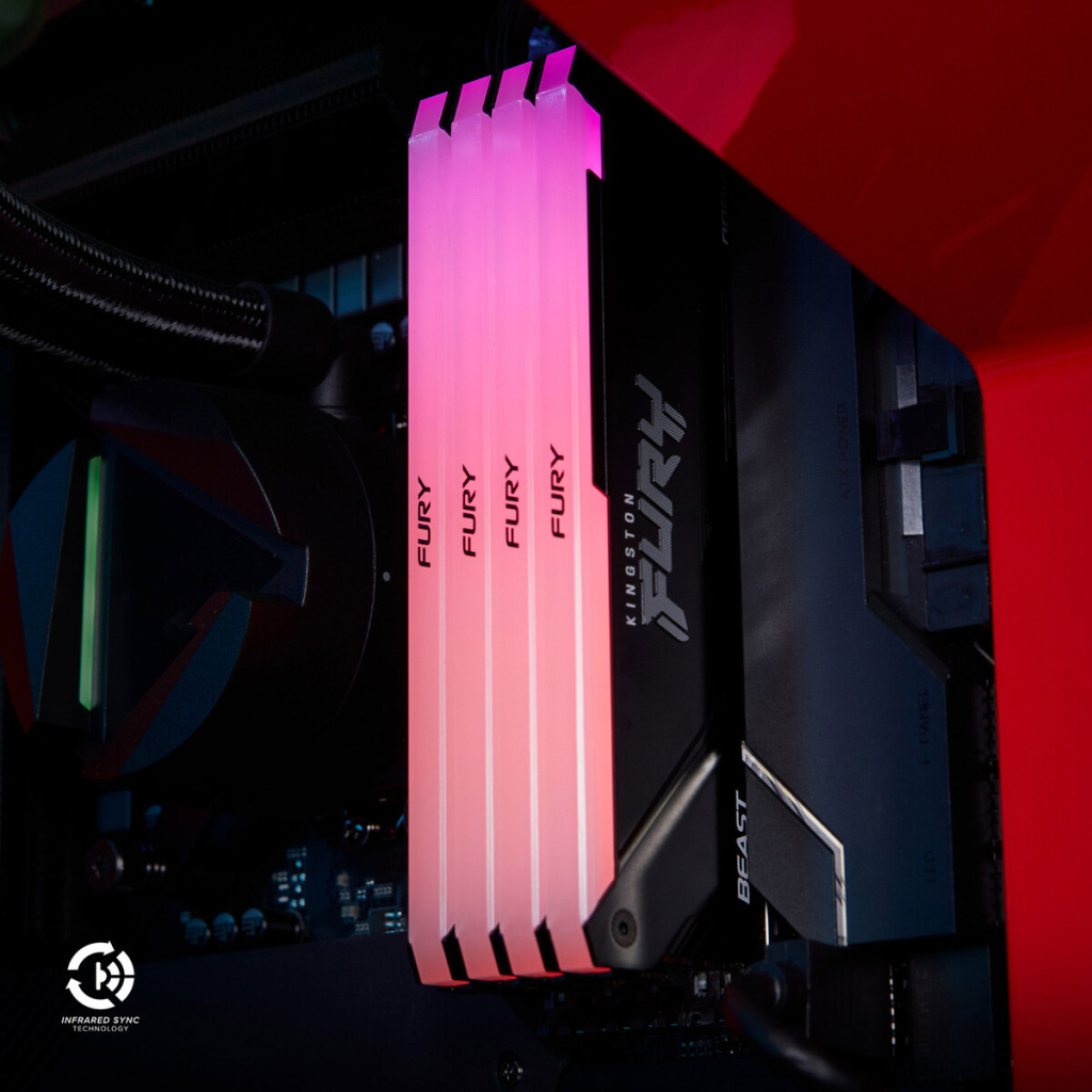 Модуль пам'яті для комп'ютера DDR4 16GB 3200 MHz Beast RGB Kingston Fury (ex.HyperX) (KF432C16BB12A/16WP) - фото 11 Модуль пам'яті для комп'ютера DDR4 16GB 3200 MHz Beast RGB Kingston Fury (ex.HyperX) (KF432C16BB12A/16WP) - фото 11