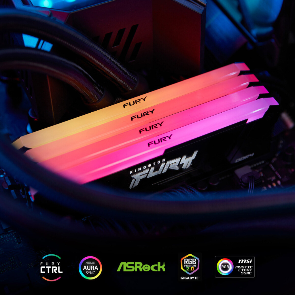 Модуль пам'яті для комп'ютера DDR4 8GB 3200 MHz Beast RGB Kingston Fury (ex.HyperX) (KF432C16BB2A/8WP) - фото 8 Модуль пам'яті для комп'ютера DDR4 8GB 3200 MHz Beast RGB Kingston Fury (ex.HyperX) (KF432C16BB2A/8WP) - фото 8