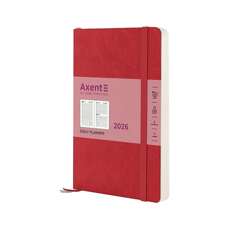 Тижневик Axent датований 2026 Partner Soft Skin, 145х210, червоний (8810-26-06-A) - фото 1
