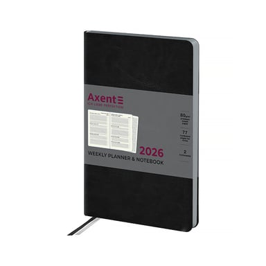 Тижневик Axent датований 2026 Partner City Soft 125х195, чорний (8521-26-01-A) - фото 1