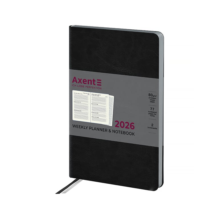 Тижневик Axent датований 2026 Partner City Soft 125х195, чорний (8521-26-01-A) - фото 1