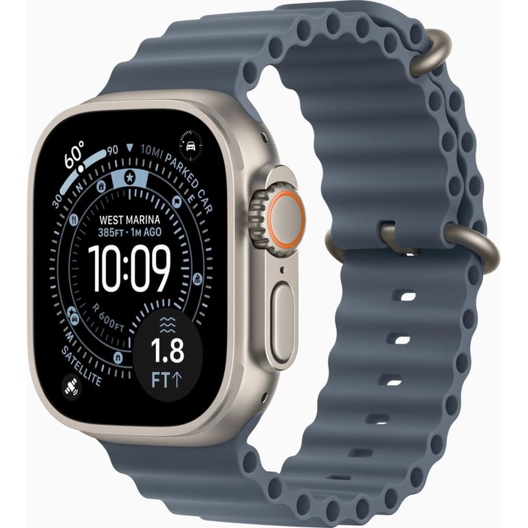 Смарт-годинник Apple Watch Ultra 3 GPS + Cellular 49mm Natural Titanium Case with Anchor Blue Ocean Band (MEWH4QP/A) - фото 1
