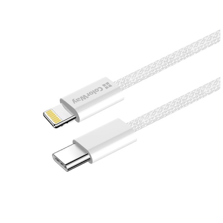 Дата кабель USB-C to Lightning 2.0m PD 27W braided gray ColorWay (CW-CBPDCL068-GR) - фото 4