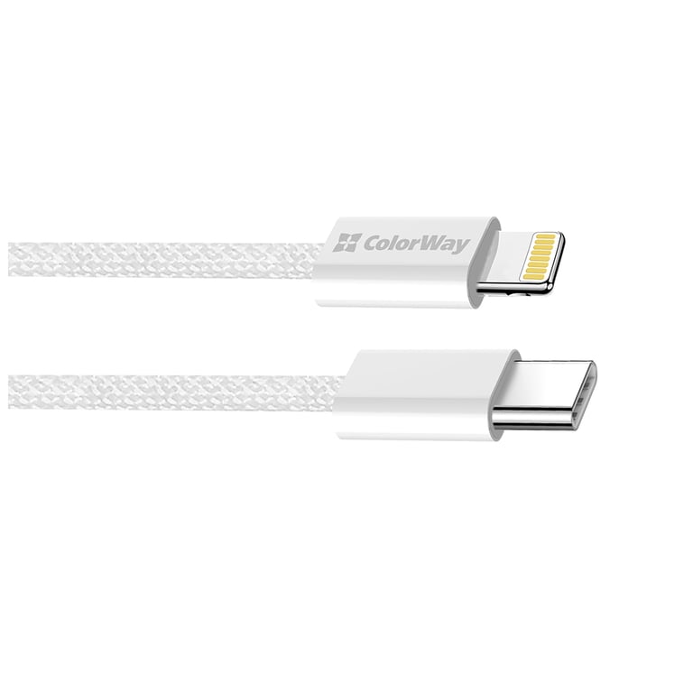 Дата кабель USB-C to Lightning 2.0m PD 27W braided gray ColorWay (CW-CBPDCL068-GR) - фото 5