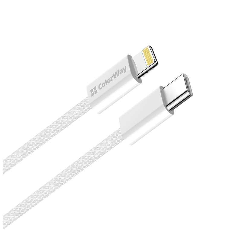 Дата кабель USB-C to Lightning 2.0m PD 27W braided gray ColorWay (CW-CBPDCL068-GR) - фото 7