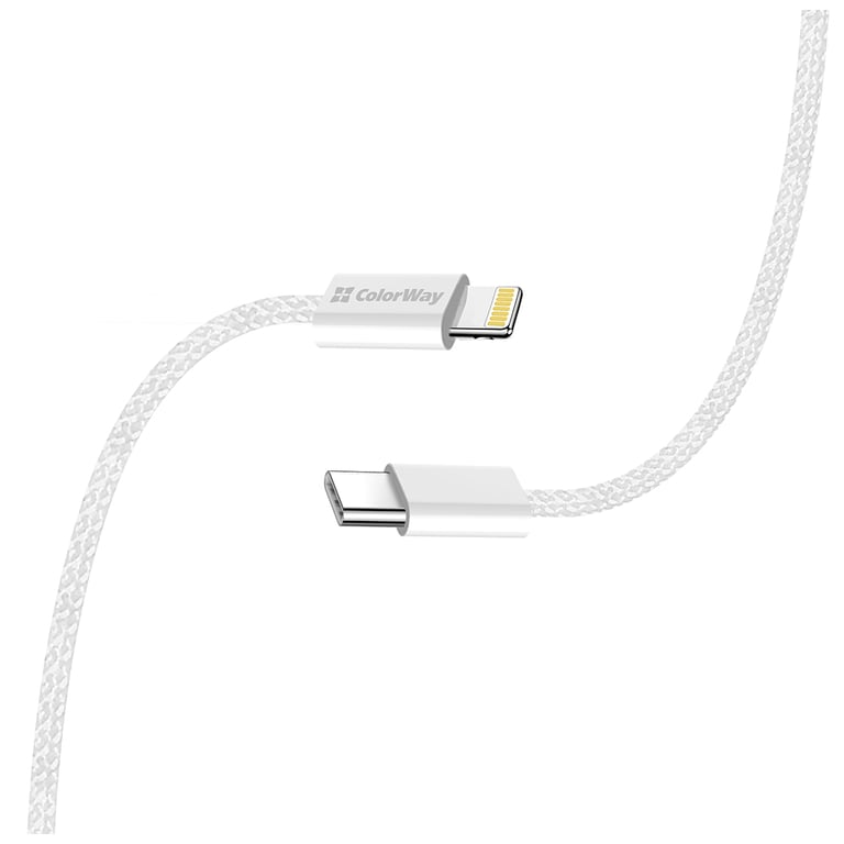 Дата кабель USB-C to Lightning 2.0m PD 27W braided gray ColorWay (CW-CBPDCL068-GR) - фото 8