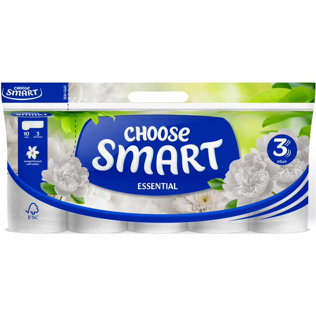 Туалетний папір Smart Tissue Essential 3 шари 10 рулонів (5944582100107) - фото 1