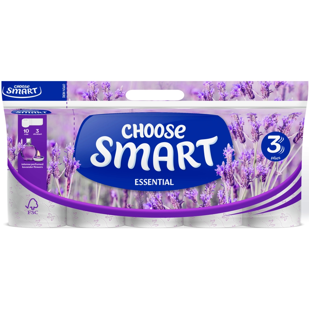 Туалетний папір Smart Tissue Essential Lavender 3 шари 10 рулонів (5944582100121) Туалетний папір Smart Tissue Essential Lavender 3 шари 10 рулонів (5944582100121)