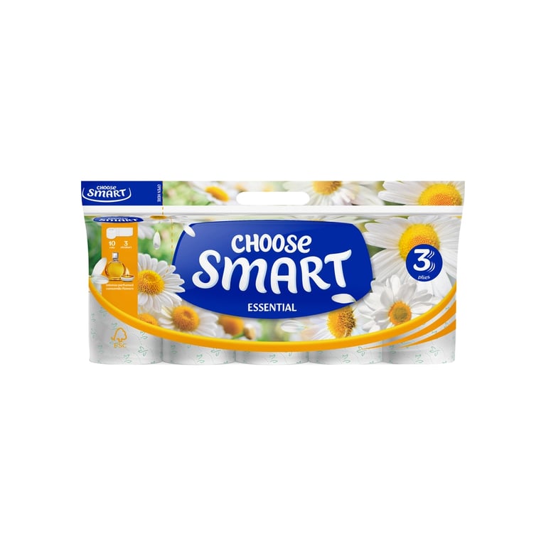 Туалетний папір Smart Tissue Essential Chamomile 3 шари 10 рулонів (5944582100114) - фото 1