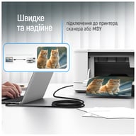 Кабель для принтера USB 2.0 AM/BM 2.0m black ColorWay (CW-CBUB072-BK) - фото 7