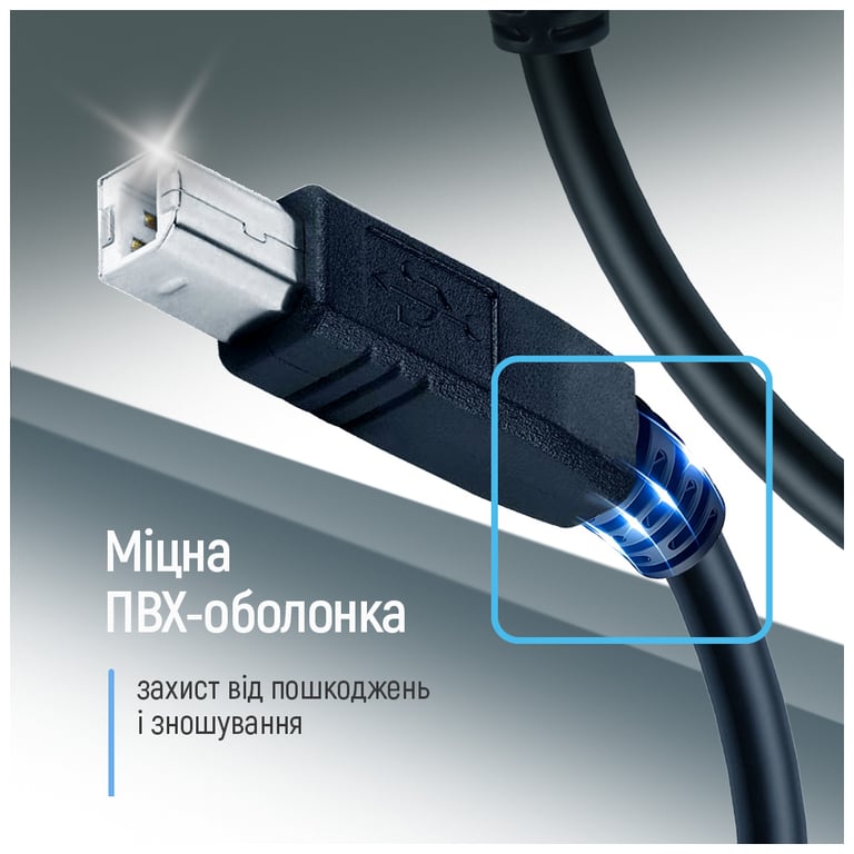 Кабель для принтера USB 2.0 AM/BM 3.0m black ColorWay (CW-CBUB073-BK) - фото 9