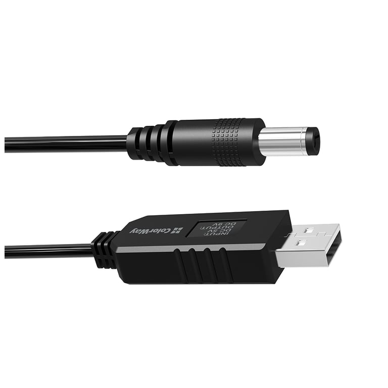 Кабель живлення USB to DC 5.5x2.5mm 9V 1.0m black ColorWay (CW-CBUD066-BK) - фото 3