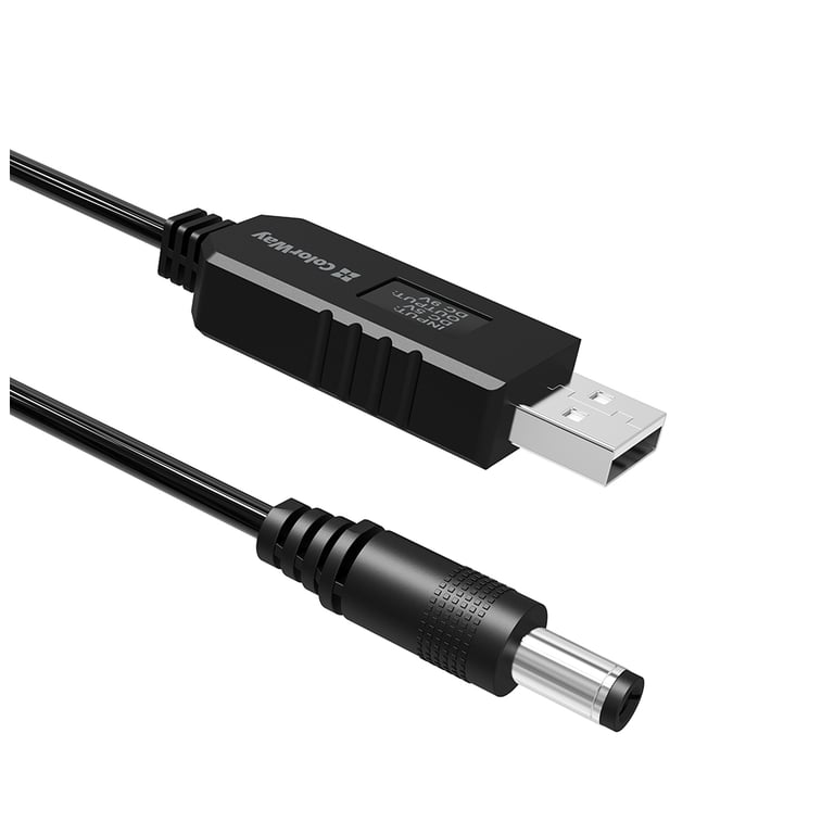 Кабель живлення USB to DC 5.5x2.5mm 9V 1.0m black ColorWay (CW-CBUD066-BK) - фото 6