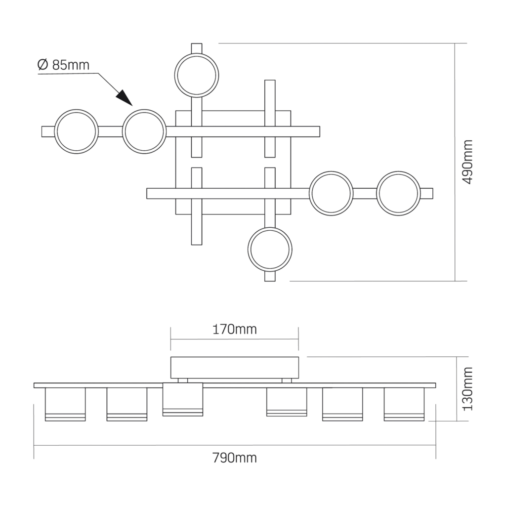 Світильник Videx під лампу 6xGX53 (VL-SPF31-6W) - фото 3 Світильник Videx під лампу 6xGX53 (VL-SPF31-6W) - фото 3