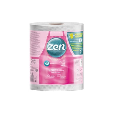 Паперові рушники Zen Professional Care 3 шари 615 відривів 80 м 1 рулон (5944582100305)