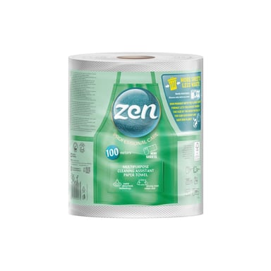 Паперові рушники Zen Professional Care 2 шари 770 відривів 100 м 1 рулон (5944582100312)