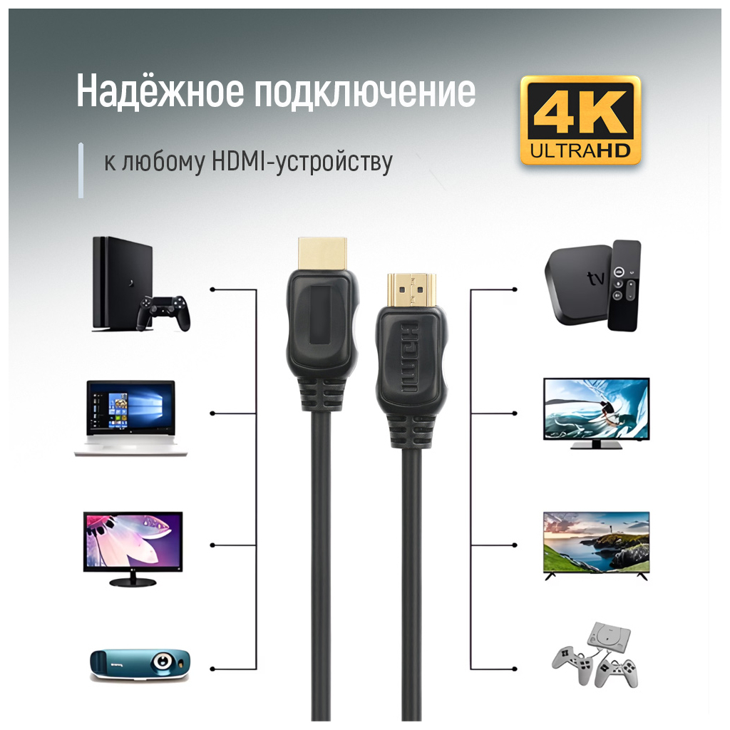 Кабель мультимедійний HDMI M to HDMI M 10.0m V2.0 4K60Hz black ColorWay (CW-CBHD081-BK) - фото 9 Кабель мультимедійний HDMI M to HDMI M 10.0m V2.0 4K60Hz black ColorWay (CW-CBHD081-BK) - фото 9