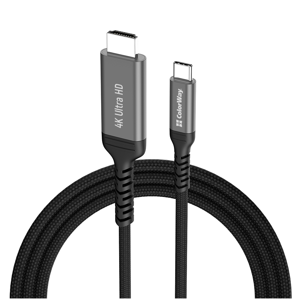 Кабель мультимедійний USB-C to HDMI M 2.0m 4K60Hz black ColorWay (CW-CBCHD077-BK) Кабель мультимедійний USB-C to HDMI M 2.0m 4K60Hz black ColorWay (CW-CBCHD077-BK)