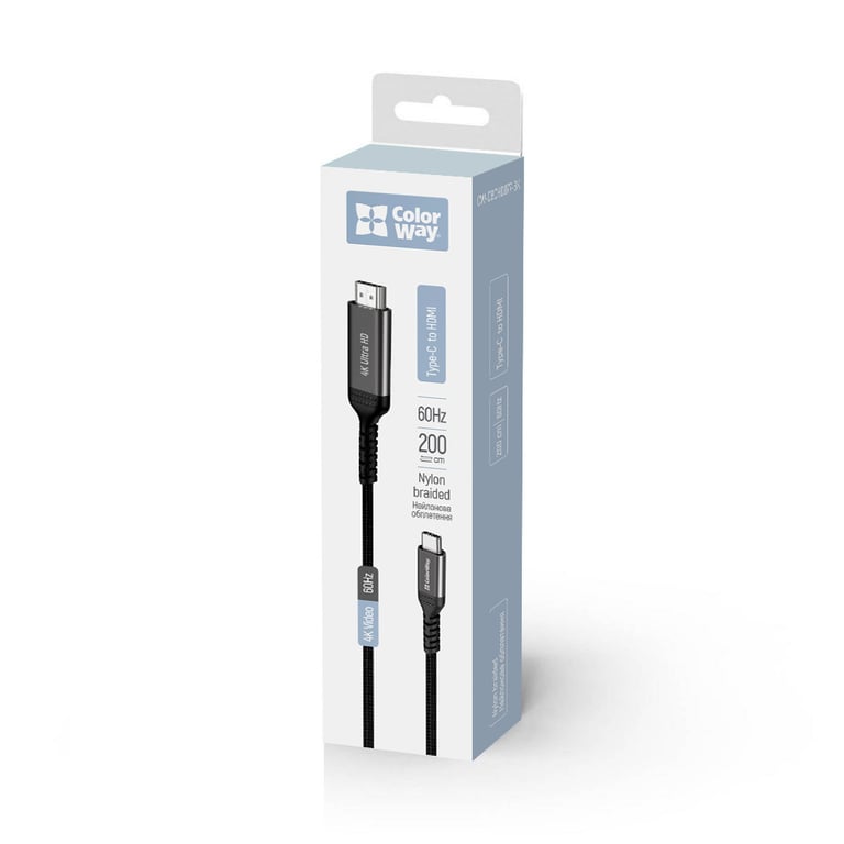 Кабель мультимедійний USB-C to HDMI M 2.0m 4K60Hz black ColorWay (CW-CBCHD077-BK) - фото 4