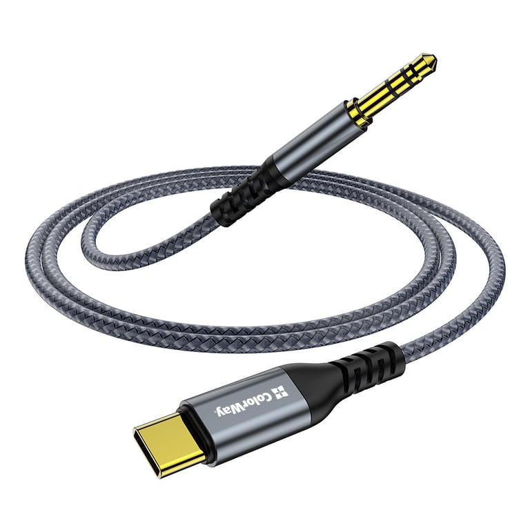 Кабель мультимедійний USB-C to 3.5mm M 1.2m gray ColorWay (CW-CBPDJ071-G) - фото 2
