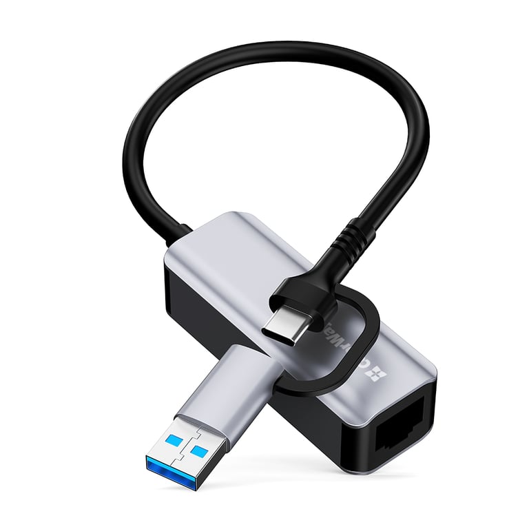Адаптер USB-C + USB A to RJ45 Ethernet 1000Mbps ColorWay (CW-AD-CRG) - фото 2