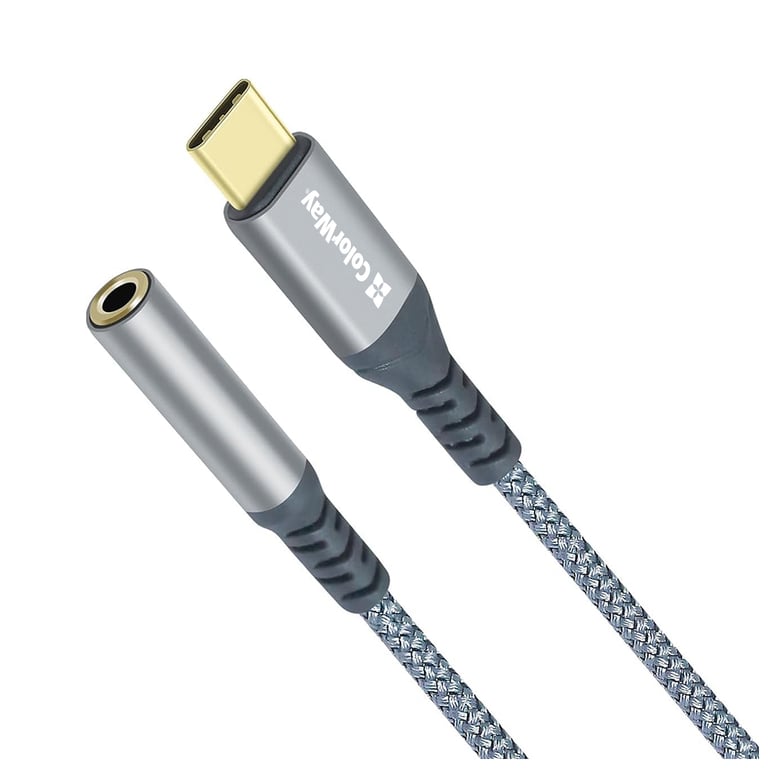 Перехідник USB-C to 3.5mm F 0.14m gray ColorWay (CW-AD-CJ) - фото 5
