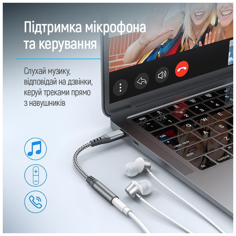 Перехідник USB-C to 3.5mm F 0.14m gray ColorWay (CW-AD-CJ) - фото 10