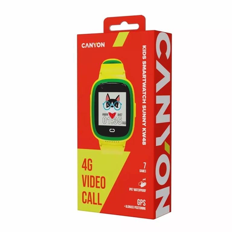 Смарт-годинник Canyon Sunny KW-48 Video 4G GPS Games Music Yellow/Green (CNE-KW48YG) - фото 6