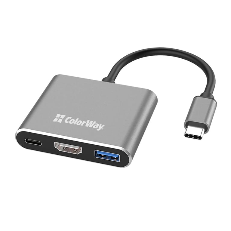 Концентратор ColorWay USB-C 3-in-1 USB 3.0 + HDMI 4K + USB-C PD100W (CW-HUB08) - фото 5