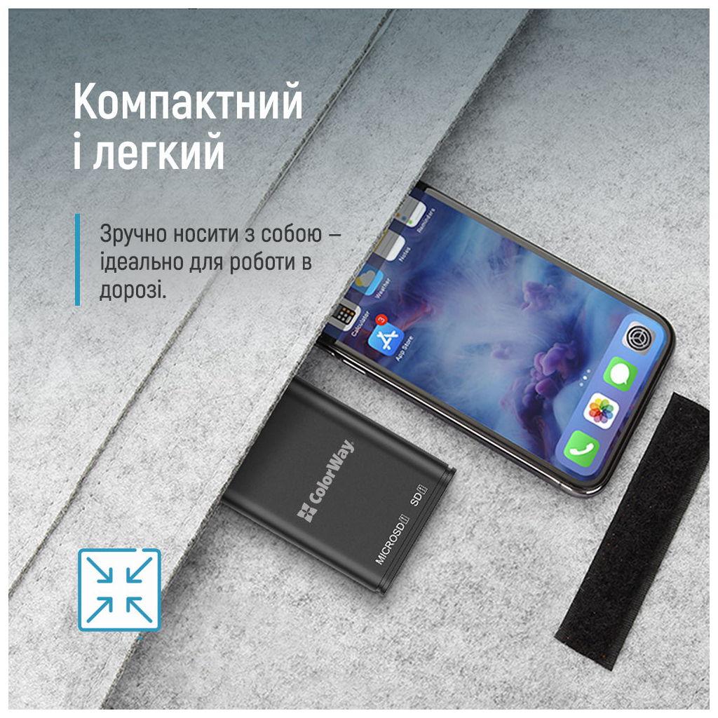 Зчитувач флеш-карт ColorWay USB-C to USB 3.0/SD/MicroSD (CW-CR-02) - фото 11 Зчитувач флеш-карт ColorWay USB-C to USB 3.0/SD/MicroSD (CW-CR-02) - фото 11