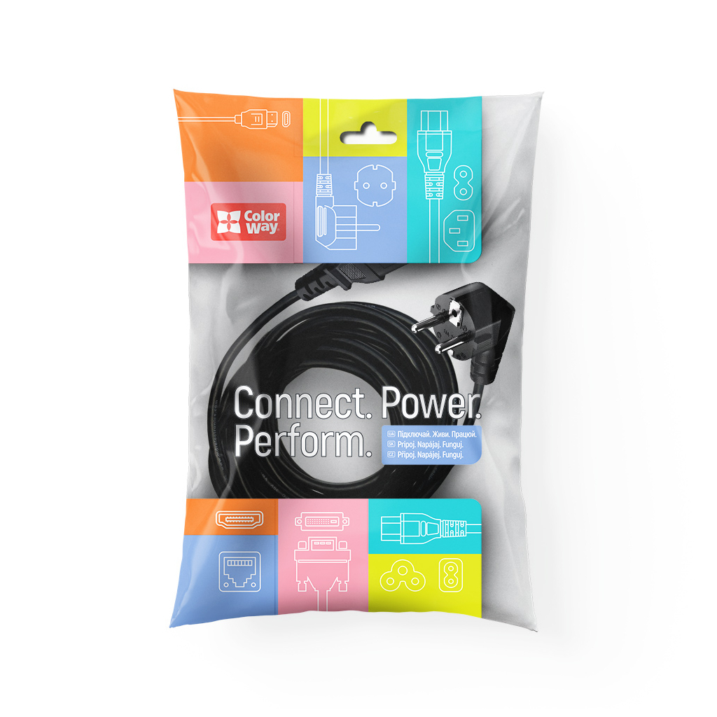 Кабель живлення C13 1.8m black ColorWay (CW-CBP082-BK) - фото 5 Кабель живлення C13 1.8m black ColorWay (CW-CBP082-BK) - фото 5